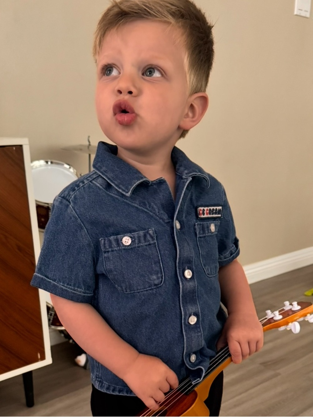 Old Navy Denim Ice Cream Button Down